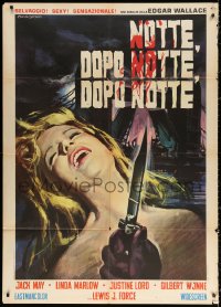 2k331 NIGHT AFTER NIGHT AFTER NIGHT Italian 1p 1970 Gasparri art of naked blonde & switchblade!