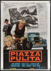 2k342 PETE, PEARL & THE POLE Italian 1p 1973 Piazza Pulita, montage of Adolfo Celi & newspaper!