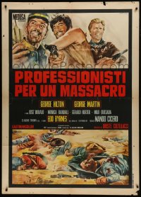 2k344 PROFESSIONALS FOR A MASSACRE Italian 1p 1967 Gasparri art of Hilton, Martin & Edd Byrnes!