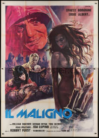 2k181 DEVIL'S RAIN Italian 2p 1977 art of stars in Satanic ritual with naked girl by Enzo Sciotti!