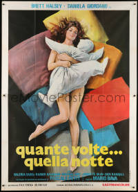 2k188 FOUR TIMES THAT NIGHT Italian 2p 1972 Mario Bava comedy, art of naked woman on pillows, rare!