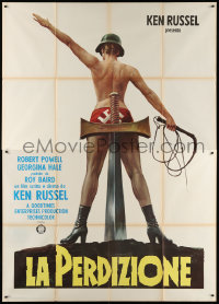 2k206 MAHLER Italian 2p 1974 Ken Russell, art of near-naked woman with whip & swastika underwear!