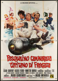 2k217 PASQUALINO CAMMARATA CAPITANO DI FREGATA Italian 2p 1974 wacky art of sailors on torpedo!