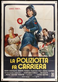 2k239 SUPER POLICE WOMAN Italian 2p 1976 great art of sexy cop Edwige Fenech in short skirt!