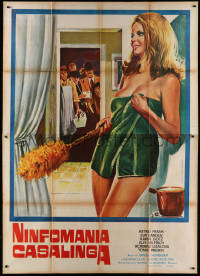 2k243 SWINGING WIVES Italian 2p 1971 Ferrari art of sexy blonde cleaning house in only a towel!