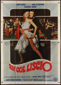 2k250 VAI COL LISCIO Italian 2p 1976 great image of sexy Janet Argen & Jack La Cayenne dancing!