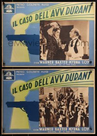 2k163 PENTHOUSE 2 Italian LCs 1934 Warner Baxter pointing gun at Butterworth + fancy party, rare!
