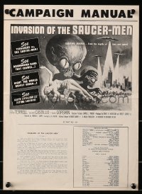 2k087 I WAS A TEENAGE WEREWOLF/INVASION OF THE SAUCER-MEN pressbook supplement 1957 cabbage heads!