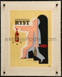 2k393 RYST-DUPEYRON linen 10x13 French advertising poster 1943 Raymond Savignac art for armagnac!