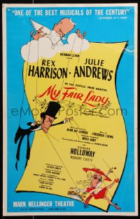 2k144 MY FAIR LADY stage play WC 1956 Rex Harrison, Julie Andrews, great Al Hirschfeld art!