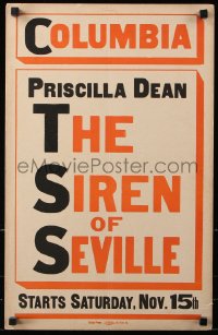 2k151 SIREN OF SEVILLE local theater WC 1924 Broadway actress Priscilla Dean, very rare!