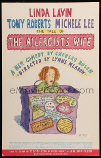 2k156 TALE OF THE ALLERGIST'S WIFE stage play WC 2000 great Roz Chwast cartoon art of Linda Lavin!