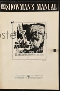 2k098 EVIL OF FRANKENSTEIN pressbook 1964 Peter Cushing, Hammer, he's back and no one can stop him!