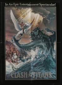 2k080 CLASH OF THE TITANS promo brochure 1981 opens to make a cool 21x30 Daniel Goozee art poster!