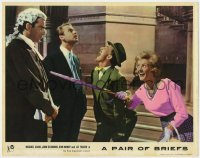 2m701 PAIR OF BRIEFS English LC 1962 smiling Liz Fraser pokes Michael Craig with her umbrella!