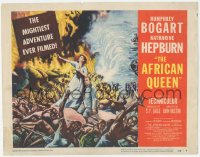2m007 AFRICAN QUEEN TC 1952 striking artwork of missionary Katharine Hepburn in native uprising!
