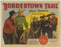 2m028 BORDERTOWN TRAIL TC 1944 western sidekick Smiley Burnette teams up with Sunset Carson!
