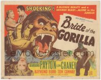 2m033 BRIDE OF THE GORILLA TC 1951 a blonde beauty and a savage beast alone in the jungle, rare!