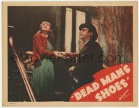 2m389 DEAD MAN'S SHOES LC 1940 close up of Leslie Banks & Joan Marion with bread on stairs!