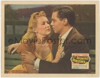 2m395 DIAMOND HORSESHOE LC 1945 romantic close up of Betty Grable & Dick Haymes on park bench!