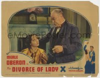 2m402 DIVORCE OF LADY X LC 1938 pretty Merle Oberon in her pajamas looks up at Morton Selten!