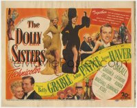 2m061 DOLLY SISTERS TC 1945 sexy entertainers Betty Grable & June Haver in wild outfits!