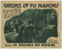 2m414 DRUMS OF FU MANCHU chapter 10 LC 1940 explorers confront Henry Brandon in cave, Drums of Doom!