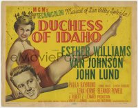 2m064 DUCHESS OF IDAHO TC 1950 sexy Esther Williams wearing swimsuit & crown on diving board!