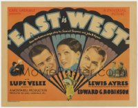 2m065 EAST IS WEST TC 1930 cool image of Edward G. Robinson, Lupe Velez & Lew Ayres in fan, rare!