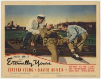 2m427 ETERNALLY YOURS LC 1939 unconscious David Niven is rescued by two men in a boat!