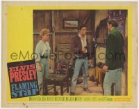 2m437 FLAMING STAR LC #4 1960 Barbara Eden! watches cowboy Elvis Presley hold man at gunpoint!