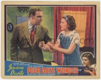 2m445 FOUR DAYS' WONDER LC 1936 angry Alan Mowbray grabs scared Jeanne Dante by the arm!