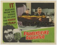 2m447 FRANKENSTEIN'S DAUGHTER LC 1958 mad scientist puts body in blanket on operating table!