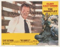 2m456 GAUNTLET LC #2 1977 close up of Clint Eastwood all beat up, Frazetta border art!