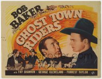 2m082 GHOST TOWN RIDERS TC 1938 close up of tough cowboy Bob Baker + great stagecoach art!