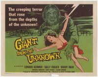 2m083 GIANT FROM THE UNKNOWN TC 1958 art of wacky monster Buddy Baer grabbing near-naked girl!