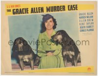2m473 GRACIE ALLEN MURDER CASE LC 1939 she's wearing detective cap with her two bloodhounds!