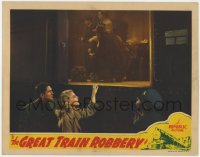 2m478 GREAT TRAIN ROBBERY LC 1941 Bob Steele, Claire Carleton & train porter eavesdrop on crooks!