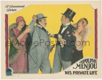 2m497 HIS PRIVATE LIFE LC 1928 Eugene Pallette with knife attacks Adolphe Menjou by Livingston!