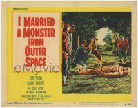 2m512 I MARRIED A MONSTER FROM OUTER SPACE LC #8 1958 men with dog catch an alien in true form!