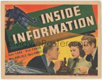 2m109 INSIDE INFORMATION TC 1939 June Lang, Dick Foran, Harry Carey, cool gun image!