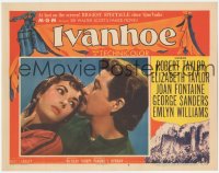 2m529 IVANHOE LC #4 1952 best romantic close up of Robert Taylor & young Elizabeth Taylor!