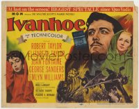 2m112 IVANHOE TC 1952 art of pretty Elizabeth Taylor, Robert Taylor & Joan Fontaine!