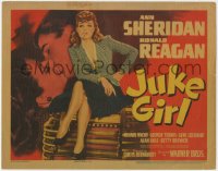 2m115 JUKE GIRL TC 1942 smoking bad girl Ann Sheridan on jukebox & kissing Ronald Reagan, rare!