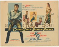 2m119 KING & FOUR QUEENS TC 1957 art of Clark Gable, sexy babes, the hottest western ever!