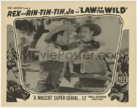 2m569 LAW OF THE WILD LC 1934 c/u of Bob Custer threatening bad guy, Rin Tin Tin Jr. border art!