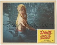 2m572 LIANE JUNGLE GODDESS LC #6 1958 c/u of topless 16 year-old blonde Marion Michaels in water!