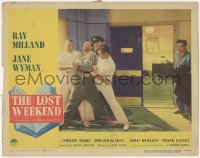 2m592 LOST WEEKEND LC #7 1945 alcoholic Ray Milland sees man restrained in hospital, Billy Wilder!