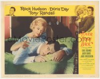 2m597 LOVER COME BACK LC #5 1962 close up of Doris Day consoling Rock Hudson in bed!
