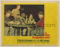 2m601 MAGNIFICENT SEVEN LC #8 1960 best candid shot of Steve McQueen & top stars playing poker!